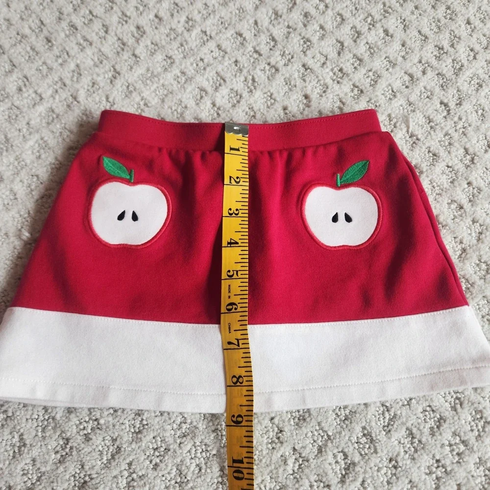 Toddler Girls Red Apple Applique Skort‎ Pull On Shorts Skirt Size 2T NWOT